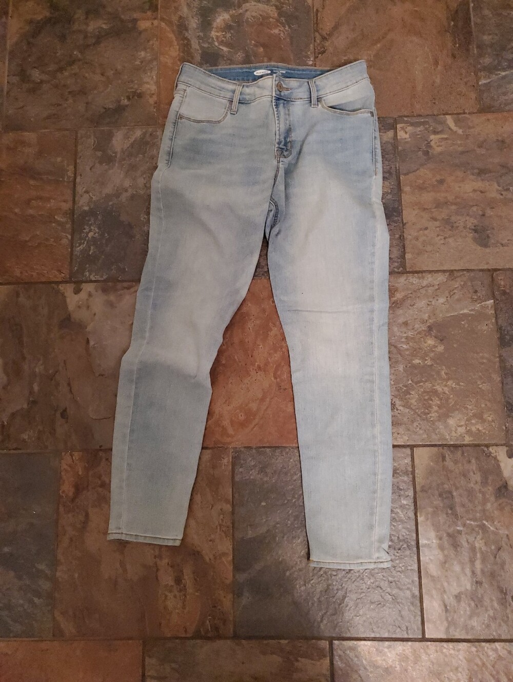 Old Navy Light Wash Skinny Jeans - Pale Blue Super Skinny Ankle Mod Rise Size 8